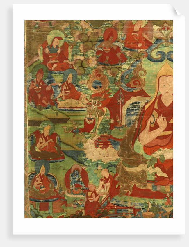 Detail of Third Panchen Lama Losan Penden Yeshe by School Tibetan