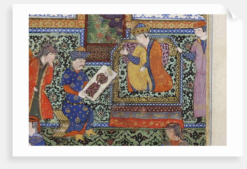 Nushabeh receives the portrait of Eskandar, c.1475 by Persian School