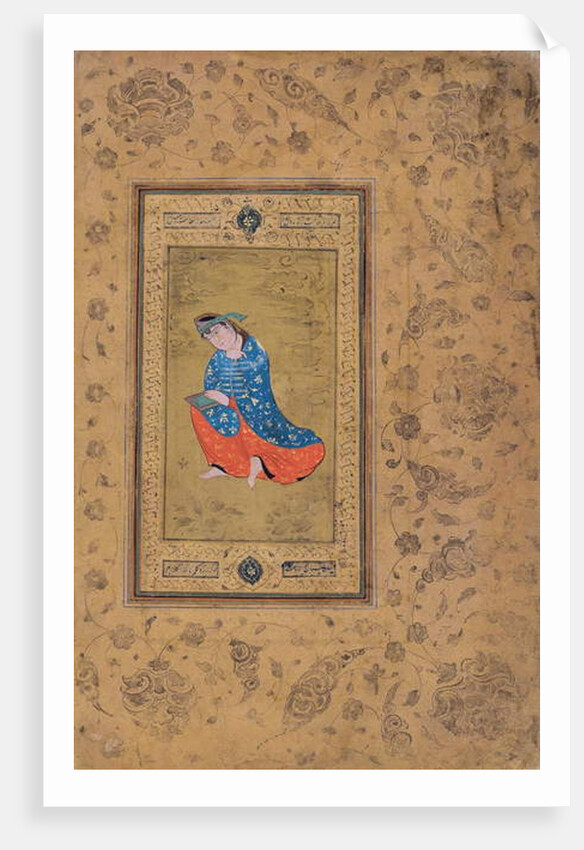 A princess in blue and orange, c.1575 by Riza-i Abbasi
