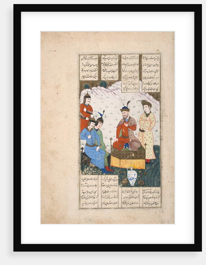 King Faridun receives the envoy of his two sons by Persian School