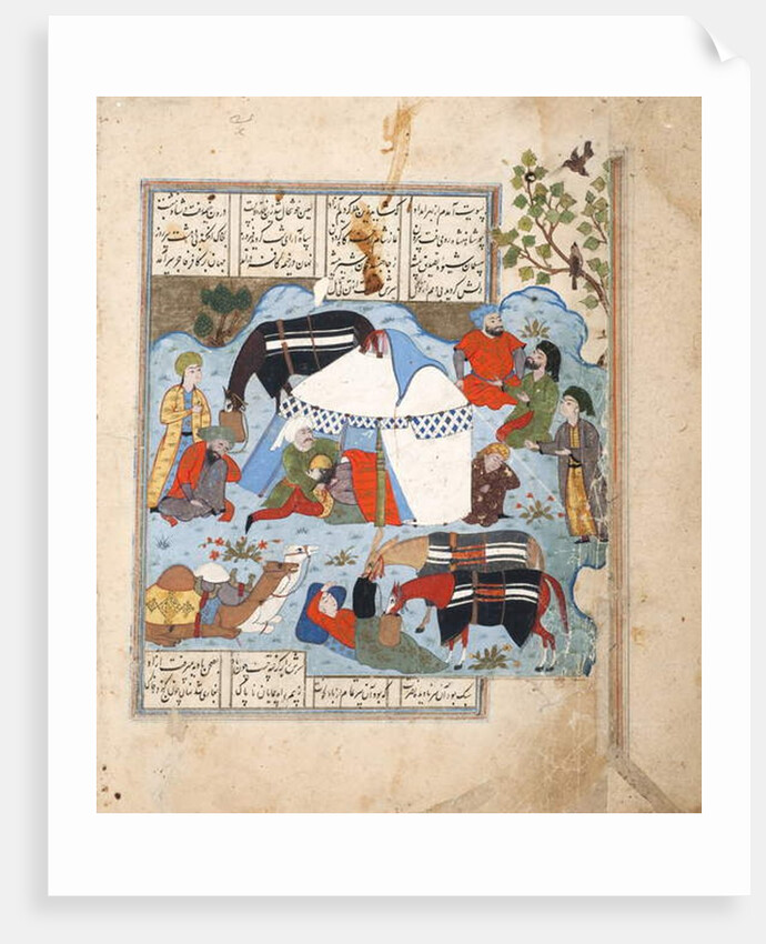 A sleeping man is decapitated in his tent, c.1560 by Persian School