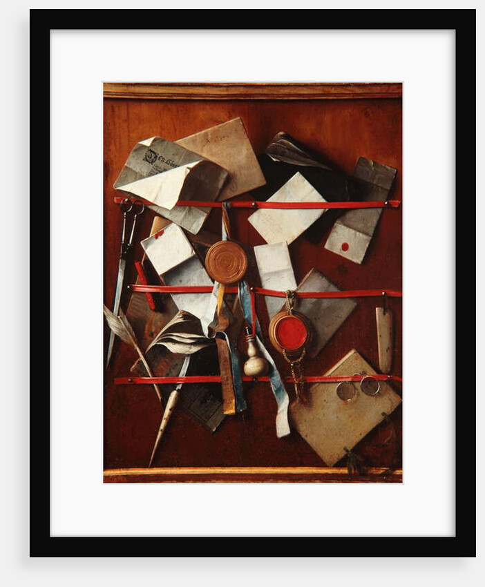 Feigned Letter Rack with Writing Implements, c.1655 by Samuel van Hoogstraten