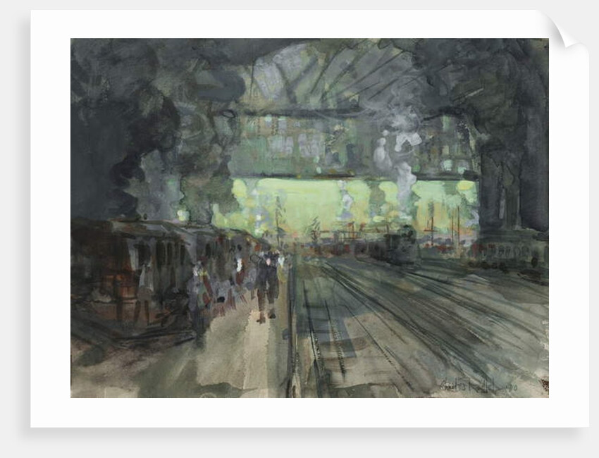 Winter Evening in the Railway Yards, 1910 by Charles P. Reiffel