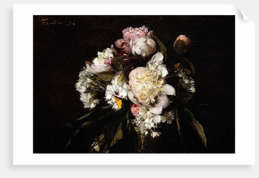 Peonies, White Carnations and Roses, 1874 by Ignace Henri Jean Fantin-Latour