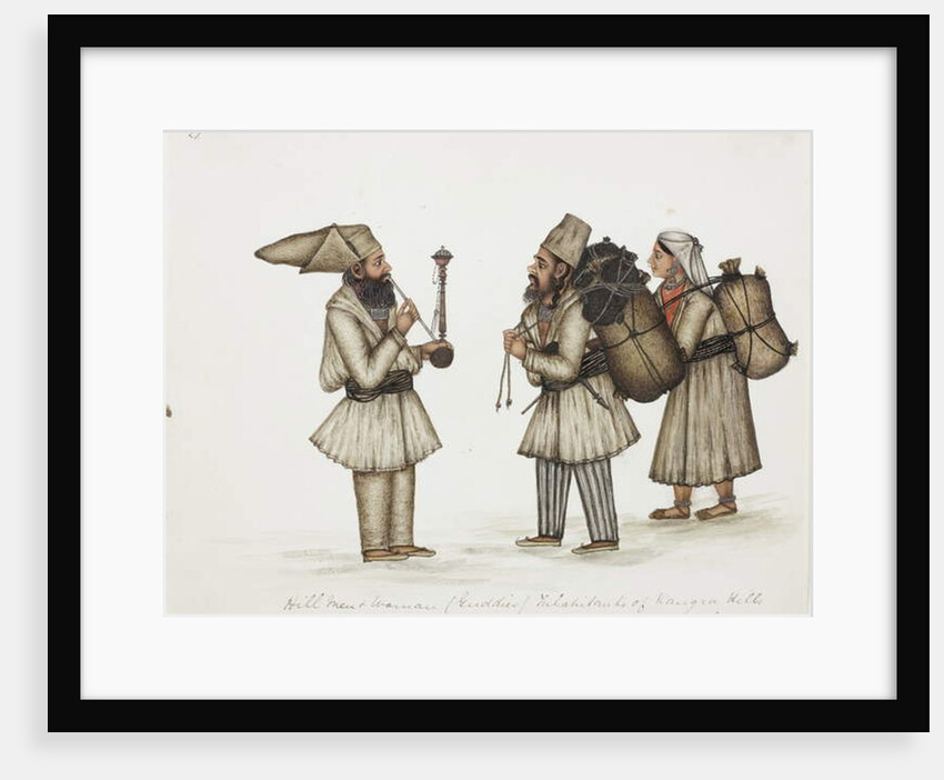 Hill Men and Woman Inhabitants of Kangra Hills / Hindoos, c.1840 by Indian School
