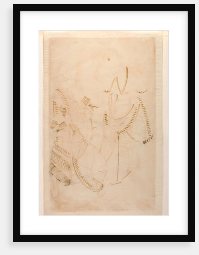 The Mahant of Tarakeshwar with his mistress, Elokeshi who offers him pan, Kalighat Album, c.1880 by Indian School