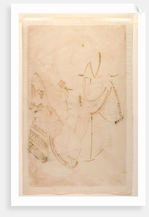 The Mahant of Tarakeshwar with his mistress, Elokeshi who offers him pan, Kalighat Album, c.1880 by Indian School