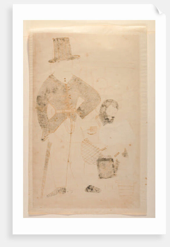 Mahant turns the oil-press in jail, Kalighat Album, c.1880 by Indian School