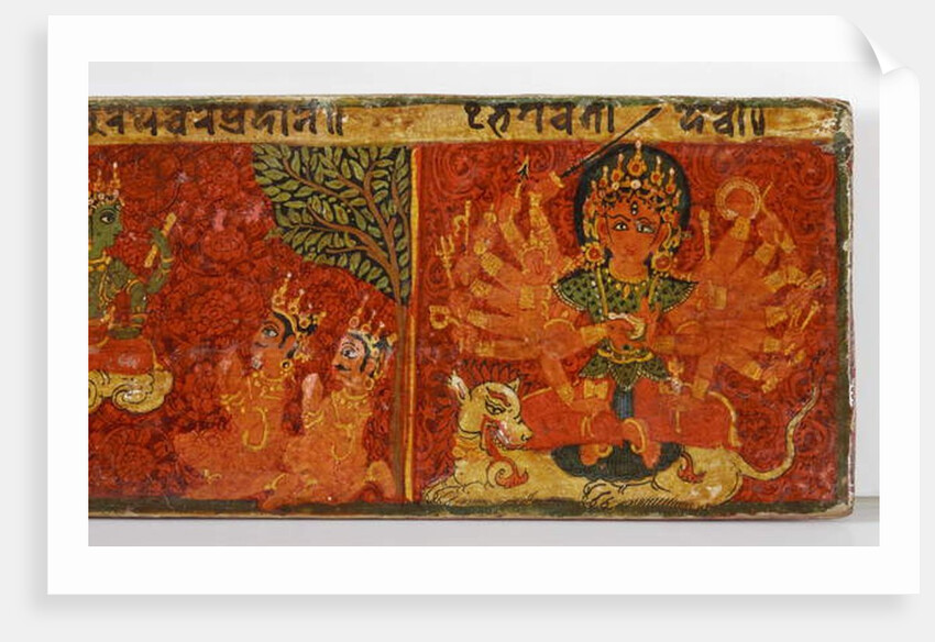 Detail from a Devimahatmya manuscript cover by Nepalese School