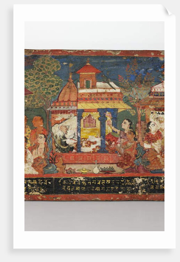 Detail from a Buddhist manuscript cover by Nepalese School