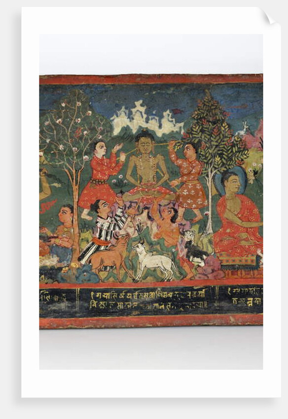Detail from a Buddhist manuscript cover by Nepalese School