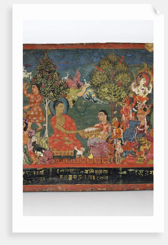 Detail from a Buddhist manuscript cover by Nepalese School