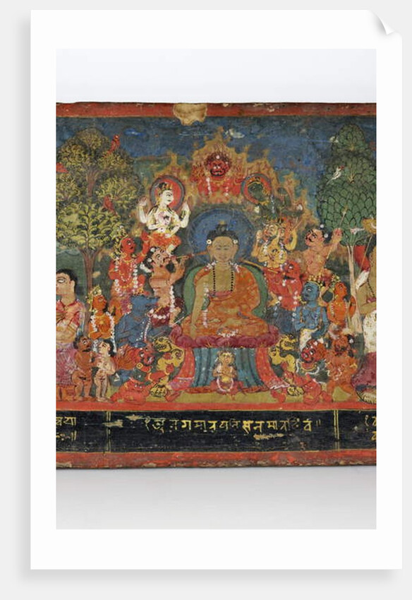 Detail from a Buddhist manuscript cover by Nepalese School