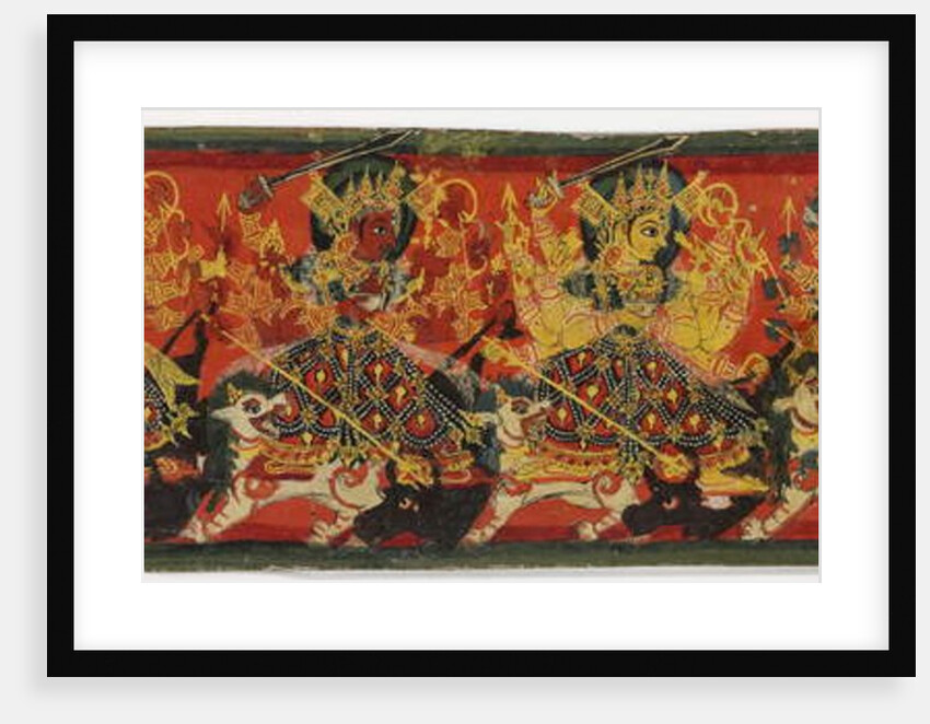 One of a pair of manuscript covers depicting Devi as the Eight Mothers by Nepalese School