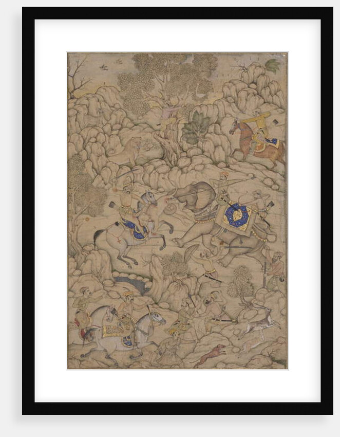 Danger in a Lion Hunt, c.1600 by Indian School