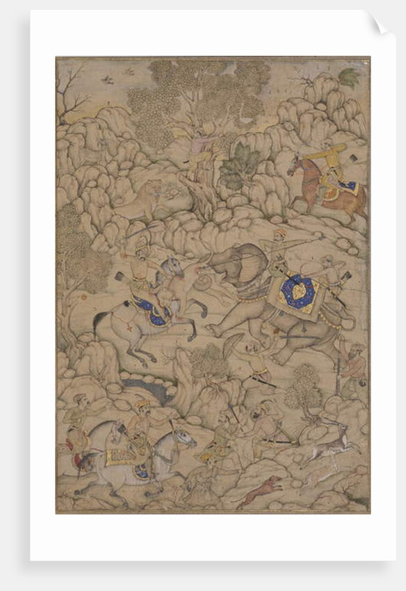Danger in a Lion Hunt, c.1600 by Indian School