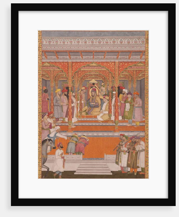 Mirza Md Mu'azzam Shah Khurram Bakht Bahadur receiving Sa'adat 'Ali, Nawab of Aw, 1803 by Mal Lalji