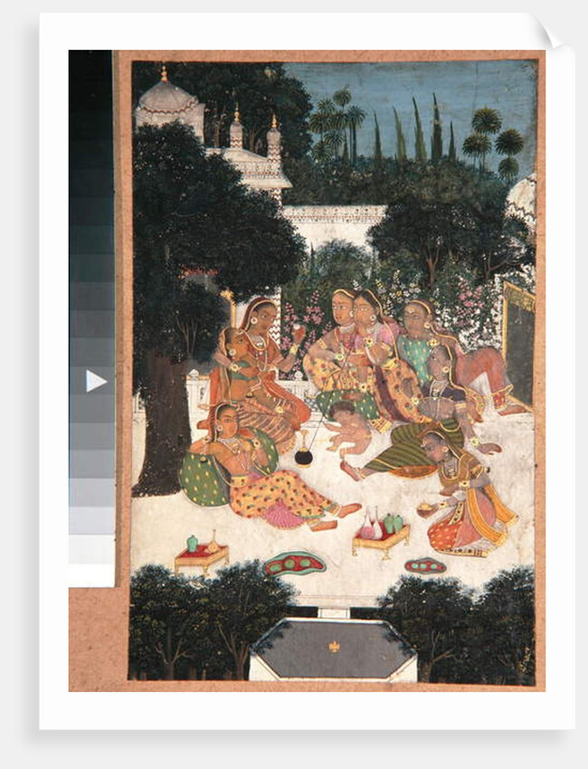 Eight women and a child on a palace terrace, c.1760 by Indian School