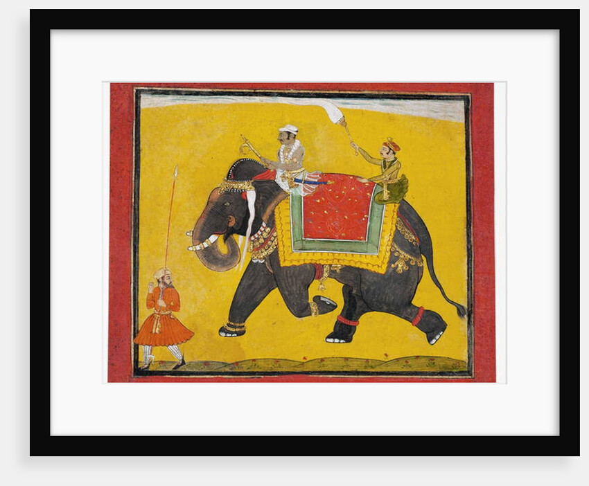 A raja riding an elephant, c.1690 by Indian School