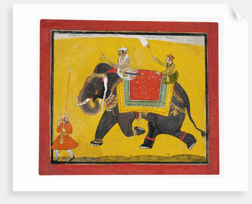 A raja riding an elephant, c.1690 by Indian School