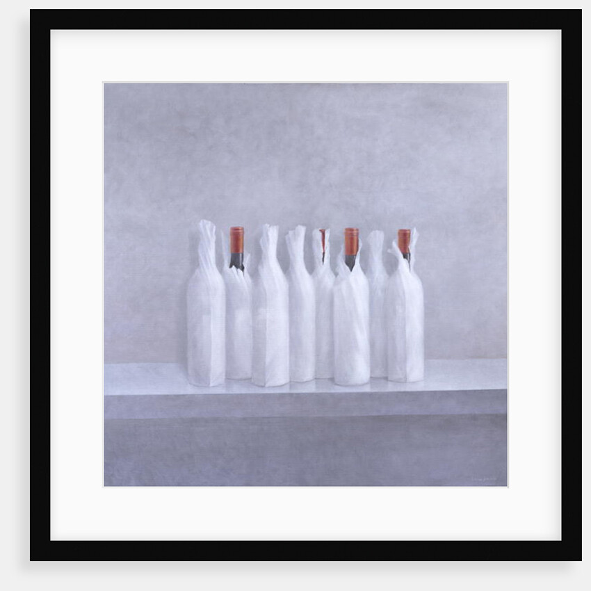 Wrapped bottles on grey, 2005 by Lincoln Seligman