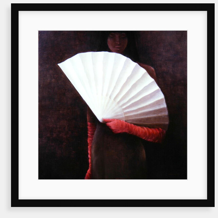 Girl with White Fan by Lincoln Seligman