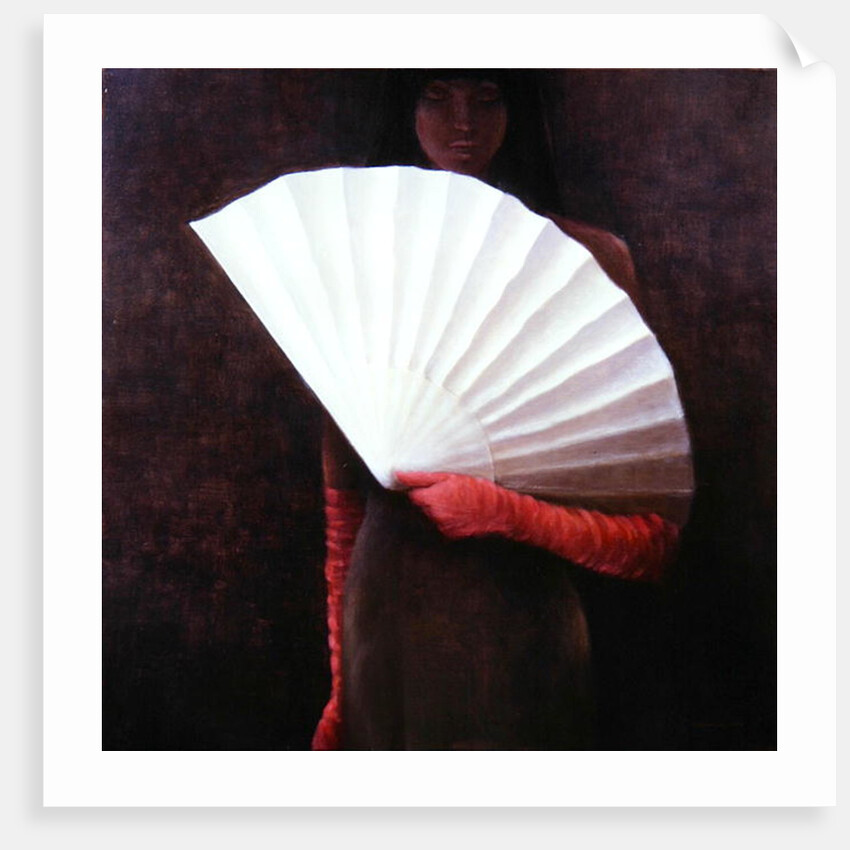 Girl with White Fan by Lincoln Seligman