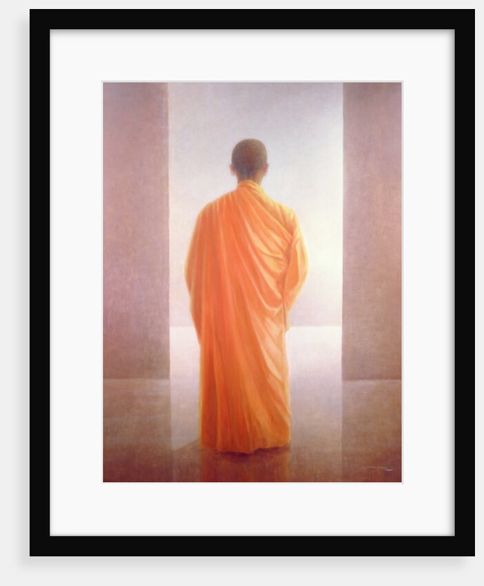 Young Monk, back view, Vietnam by Lincoln Seligman