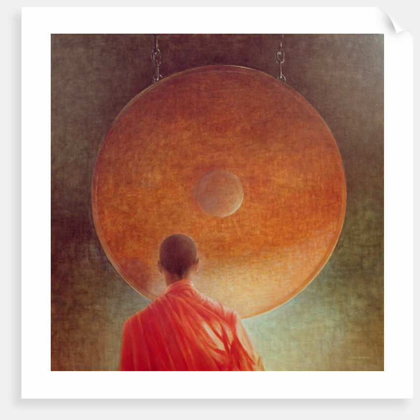 Young Monk with Gong by Lincoln Seligman