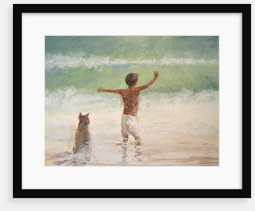 Boy and Dog, Lifeguard by Lincoln Seligman