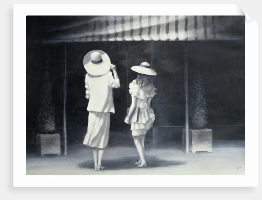 Mother and Daughter Outside a Restaurant by Lincoln Seligman