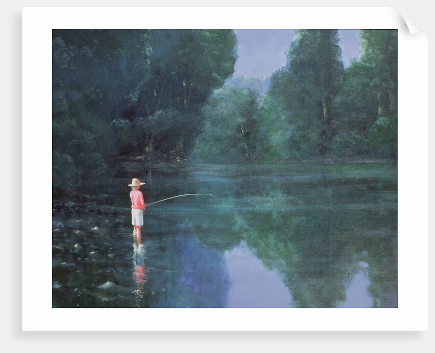 Child Fishing, 1989 by Lincoln Seligman