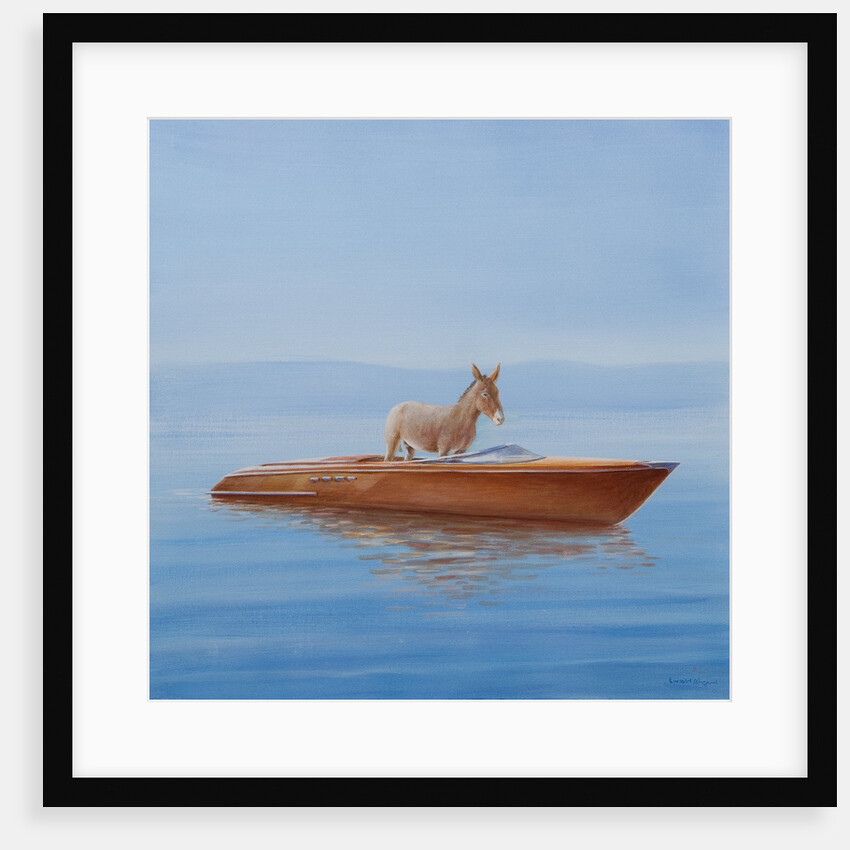 Donkey in a Riva, 2010 by Lincoln Seligman