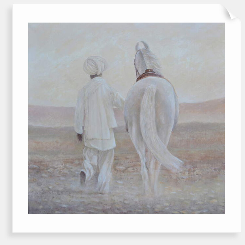 Rabari and white horse, 2019 by Lincoln Seligman