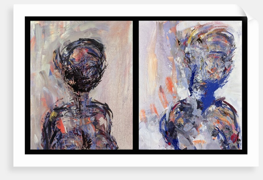 Iman and David Bowie, Diptych, 2000 by Stephen Finer