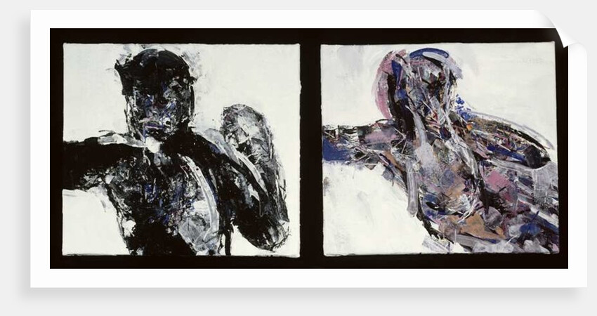 Naked man and naked woman, lying back with her arm outstretched, 1993-94 by Stephen Finer