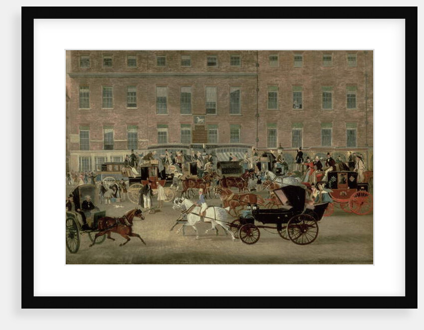 Hatchetts - the White Horse Cellar, Piccadilly, the Devonport Mail and a Barouche in the Foreground by James Pollard