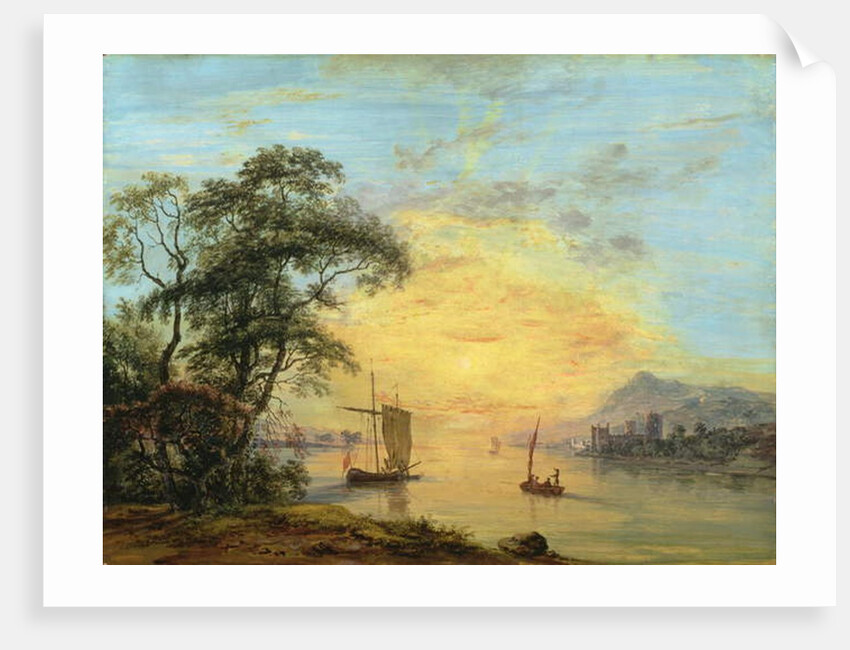 A Welsh Sunset River Landscape, c.1775-1800 by Paul Sandby