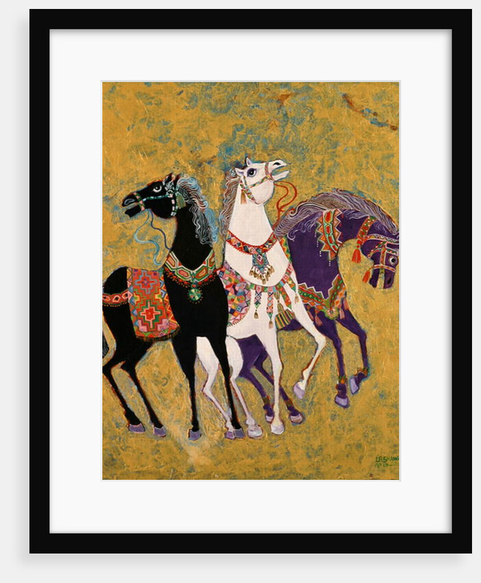 3 Horses, 1975 by Laila Shawa