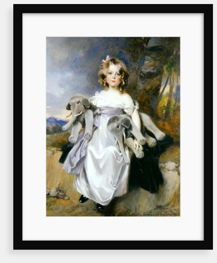 Portrait of a girl with toy elephants, 1908 by Francois Flameng