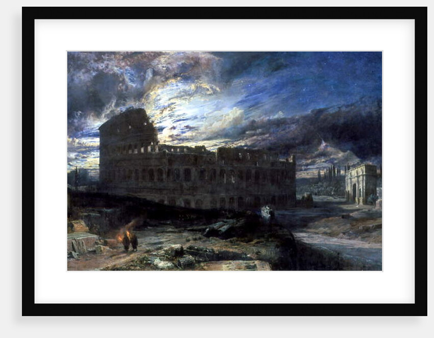 The Coliseum at Rome by Moonlight, 1859 by Frederick Lee Bridell