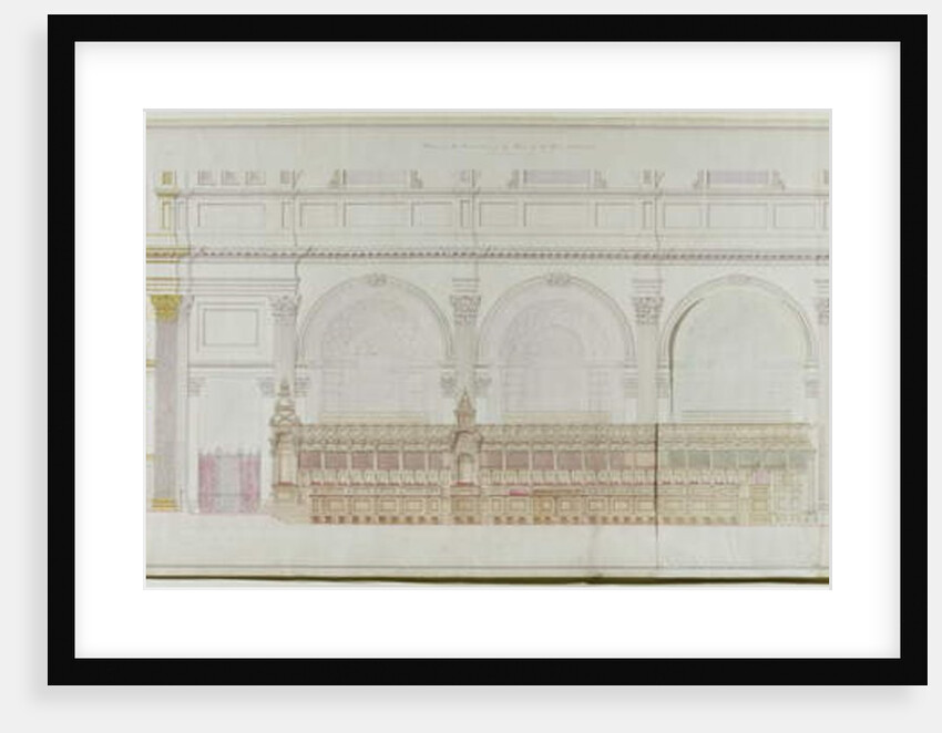 Elevation of the choir in St. Paul's Cathedral as redecorated by C.R. Cockerell 1848 by Alexander Dick Gough