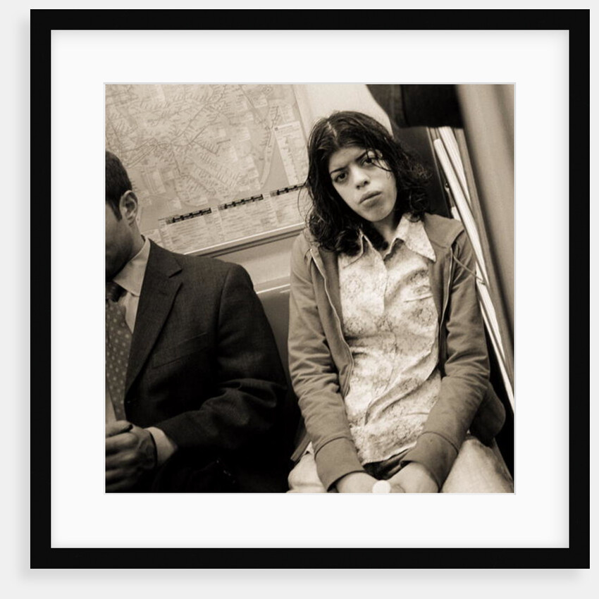 Woman sitting on a subway and staring, 2004 by Stephen Spiller