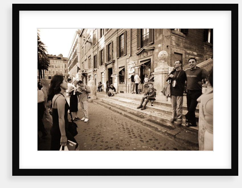 Man with spiked hair smoking and drinking, 2004 by Stephen Spiller