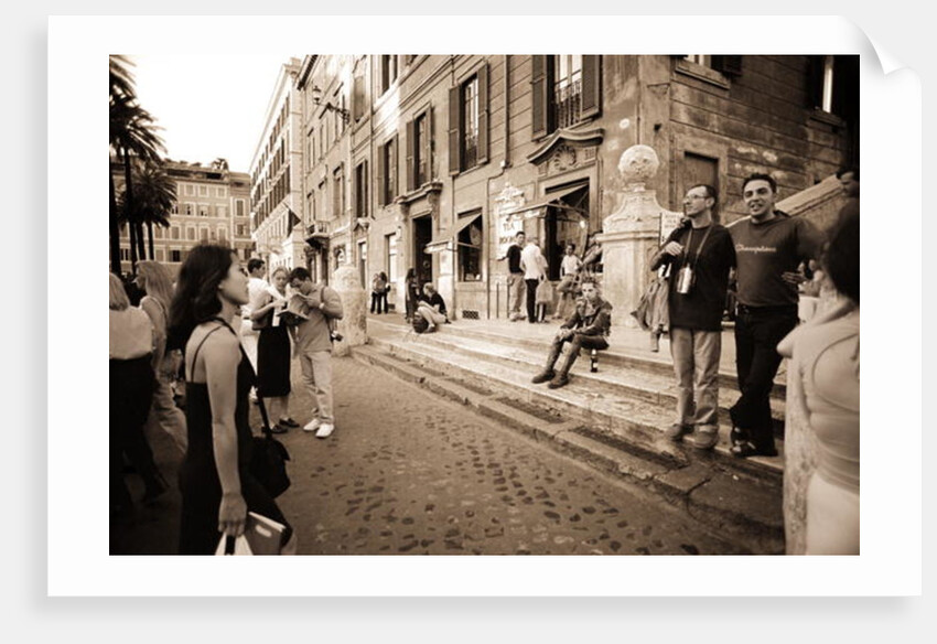 Man with spiked hair smoking and drinking, 2004 by Stephen Spiller