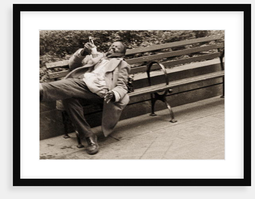 Drunk man on a park bench, 2004 by Stephen Spiller