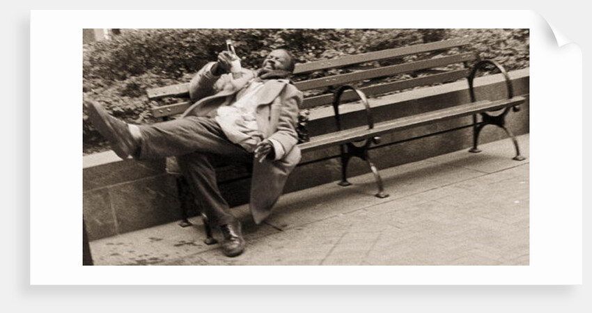 Drunk man on a park bench, 2004 by Stephen Spiller