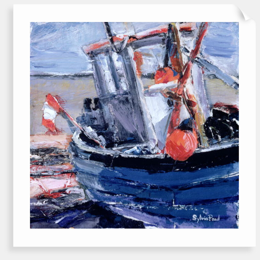 Boat with Red Buoy by Sylvia Paul