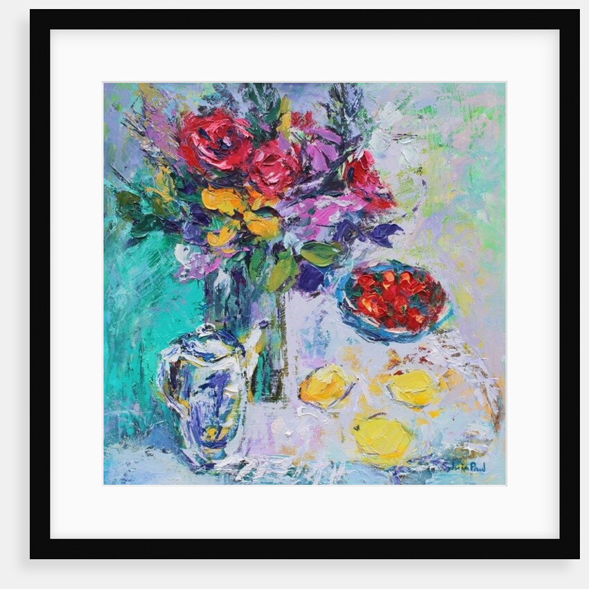 Strawberries with Flowers, 2015 by Sylvia Paul