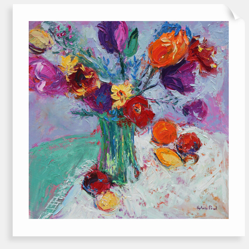 Tulips and Fruit, 2017 by Sylvia Paul